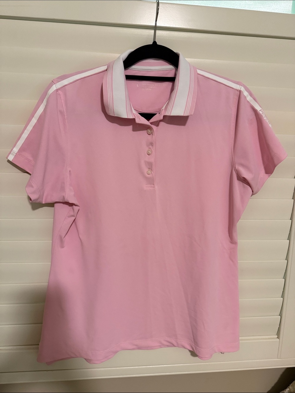 Peter Millar Pink Polo Top with White Trim